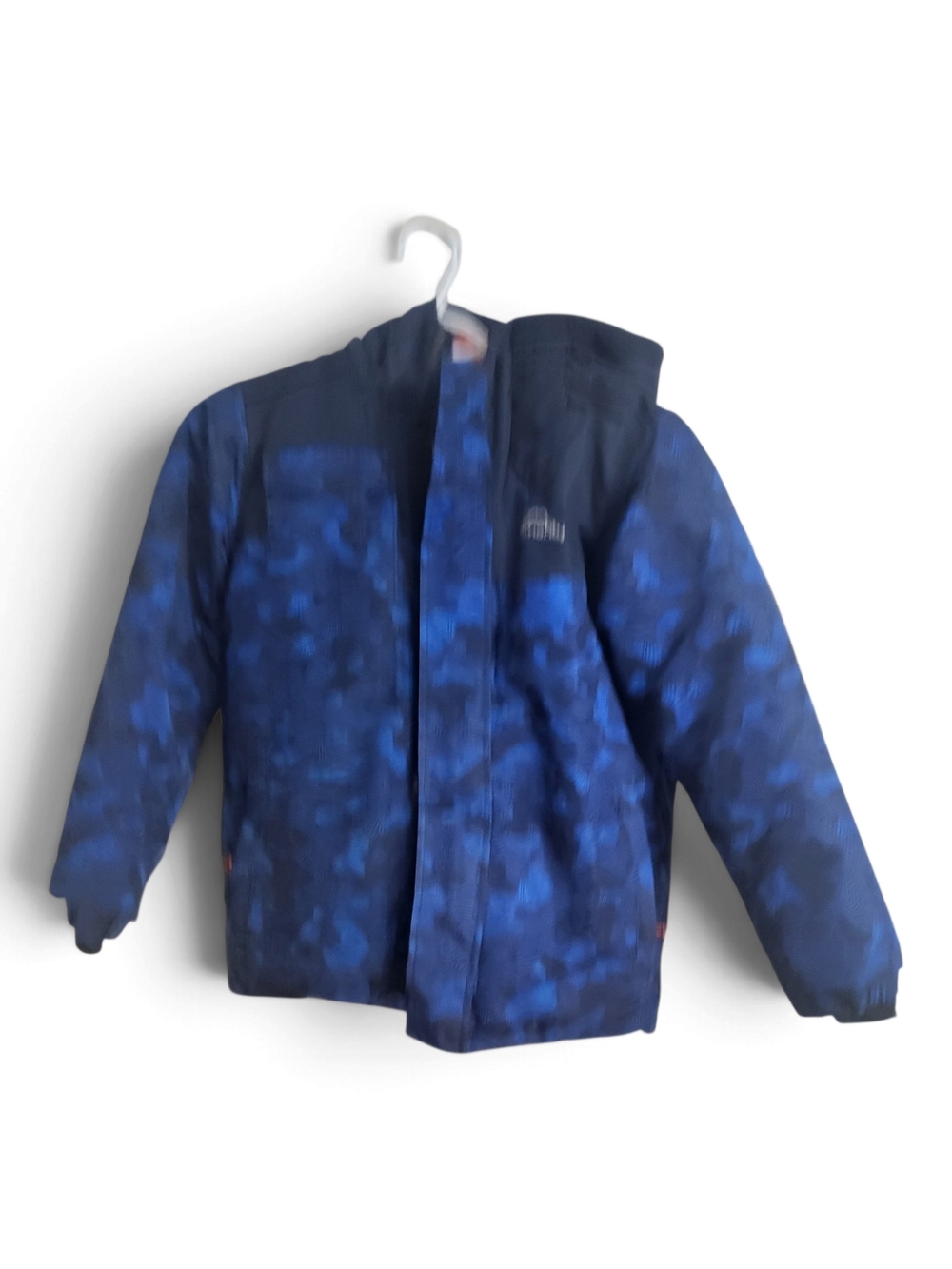 PatPat Blue Camouflage Hooded Puffer Jacket